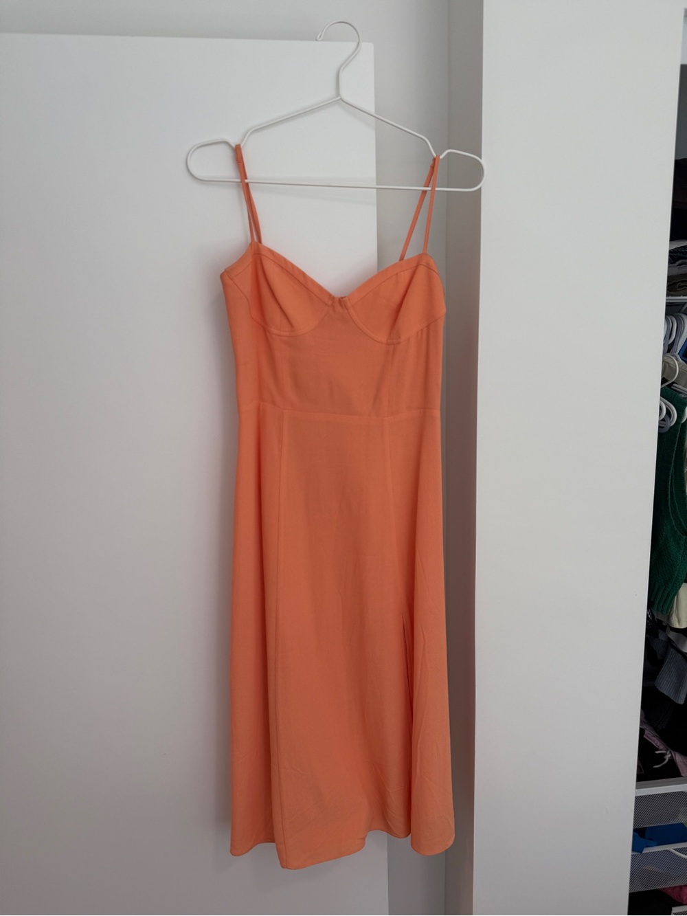 Aritzia Sunday Best- Peach Slip Midi Dress